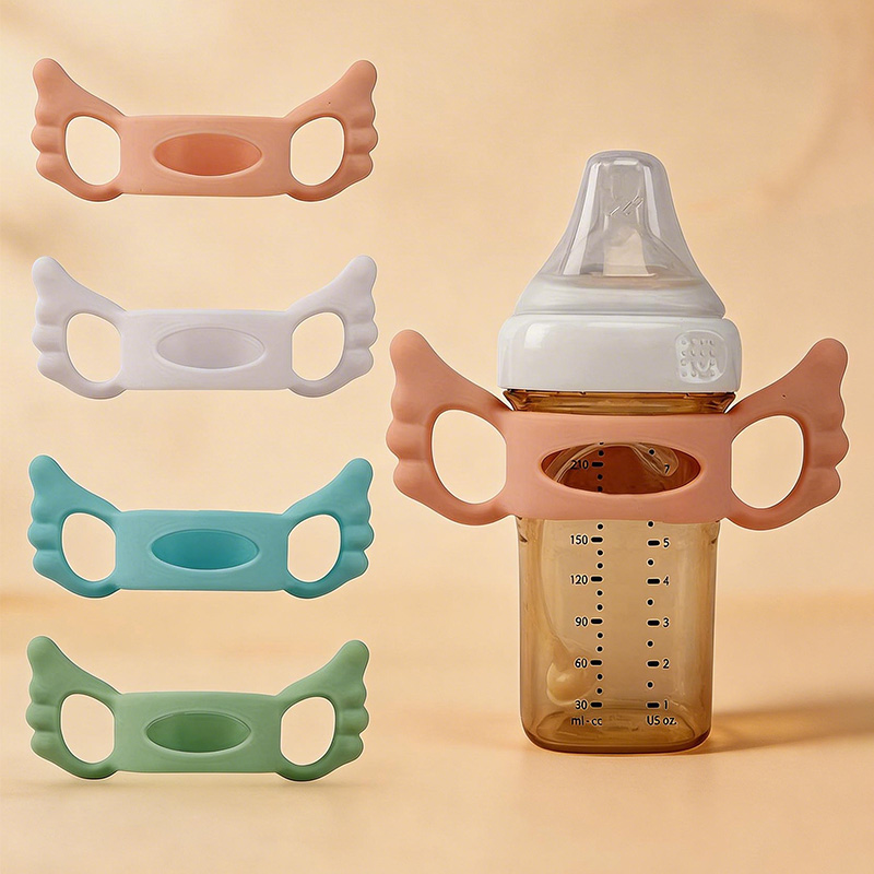 Baby Food Stuff - 2개(색상 랜덤) 실리콘 손잡이 슬리브, 엔젤