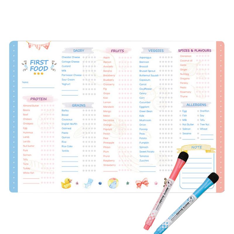Baby Food Tracker - 재사용 가능한 어린이 마그네틱 일일 음식