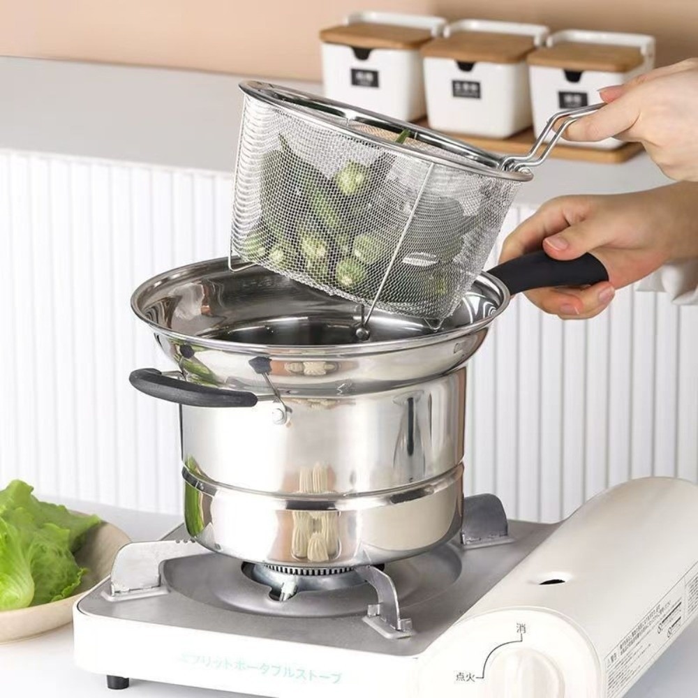 Baby Food Strainer - 4개입 내구성 있는 스테인리스 프라이어 냄비