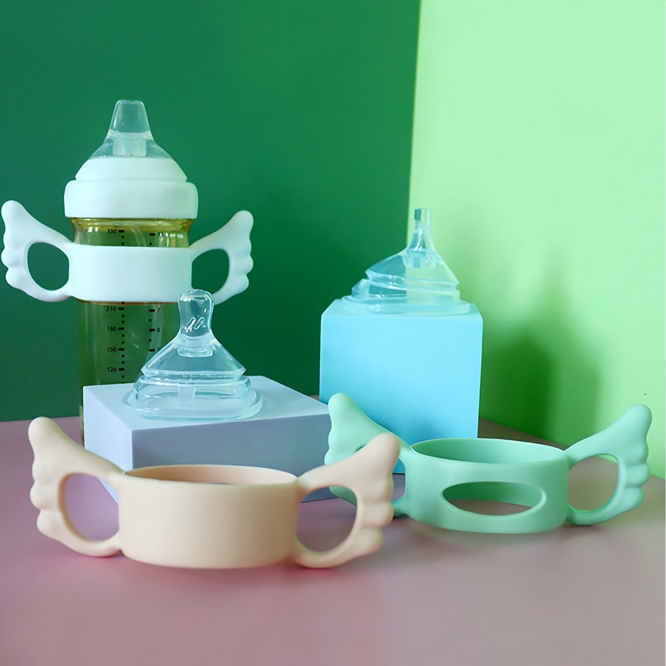 2개(색상 랜덤) 실리콘 손잡이 슬리브, 엔젤 윙스 와 - Baby Food Stuff 리뷰 및 가격