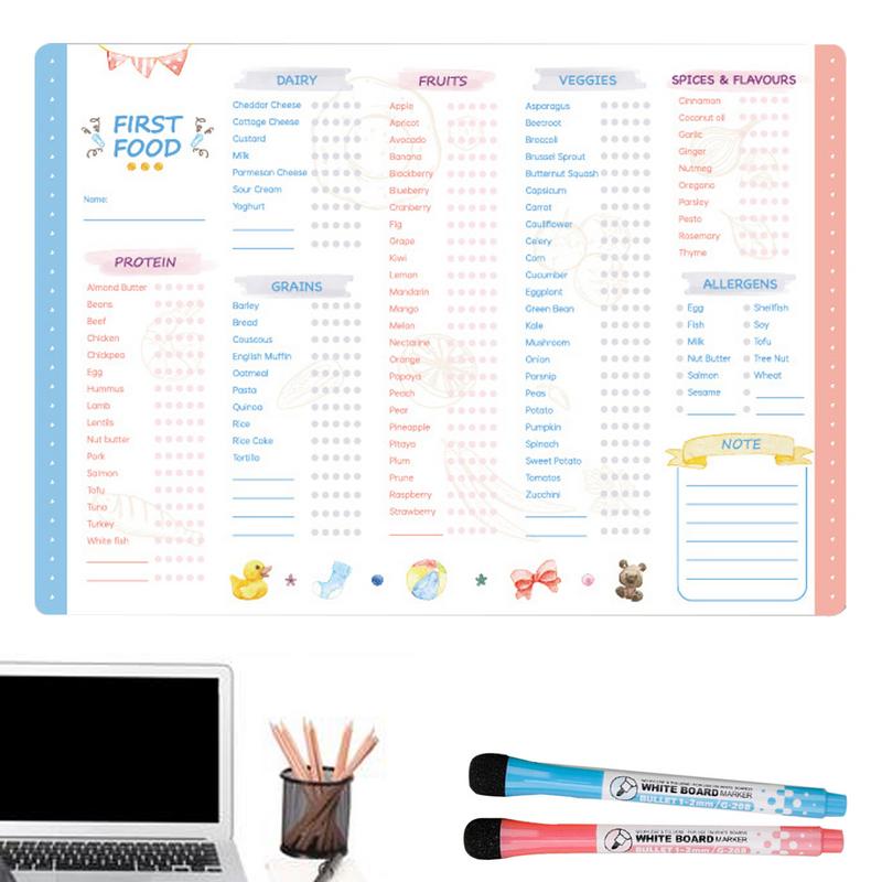 재사용 가능한 어린이 마그네틱 일일 음식 차트, 화이트 - Baby Food Tracker 리뷰 및 가격