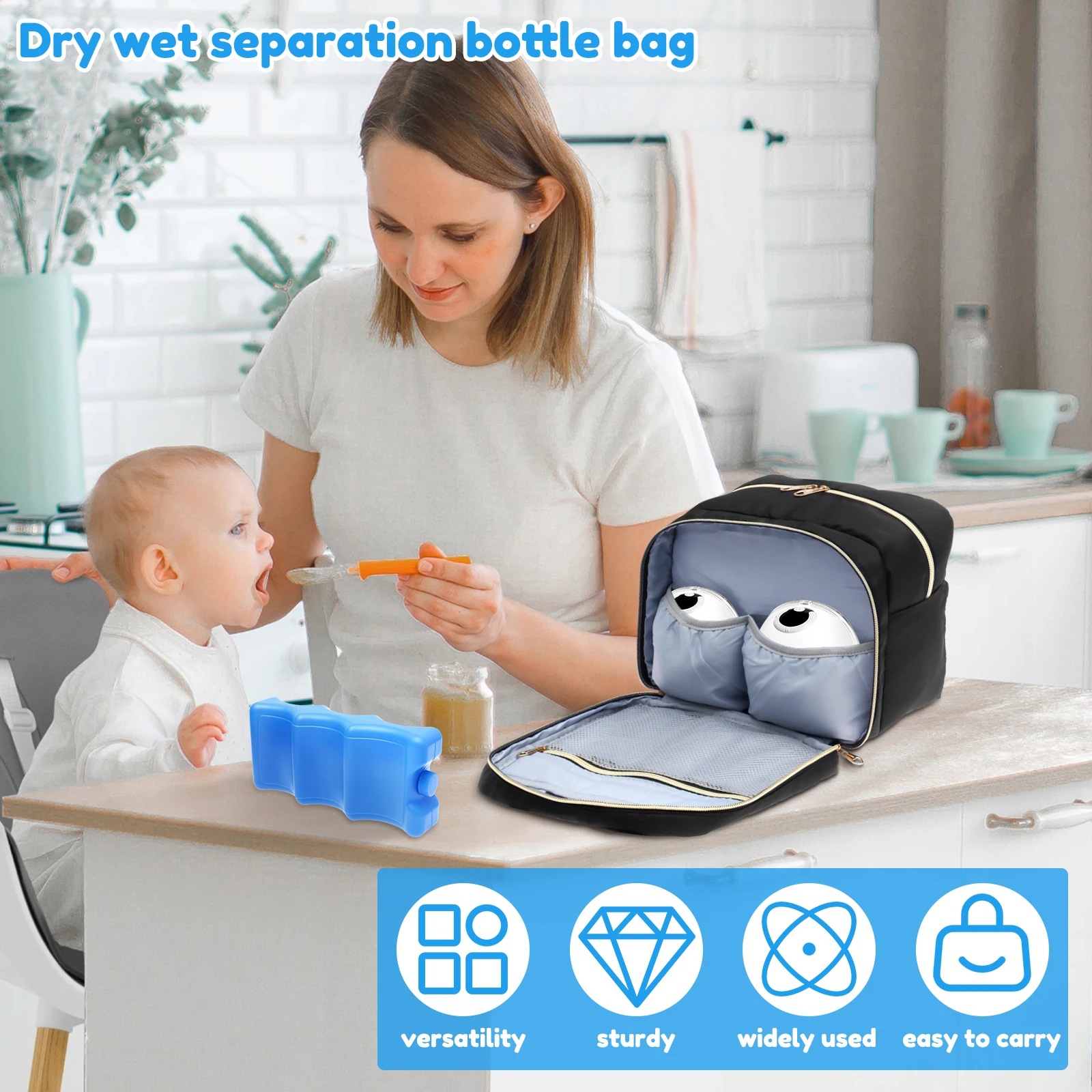 아이스팩과 방수 매트가 포함된 휴대용 모유 저장 가방, - Baby Food Warmer 리뷰 및 가격
