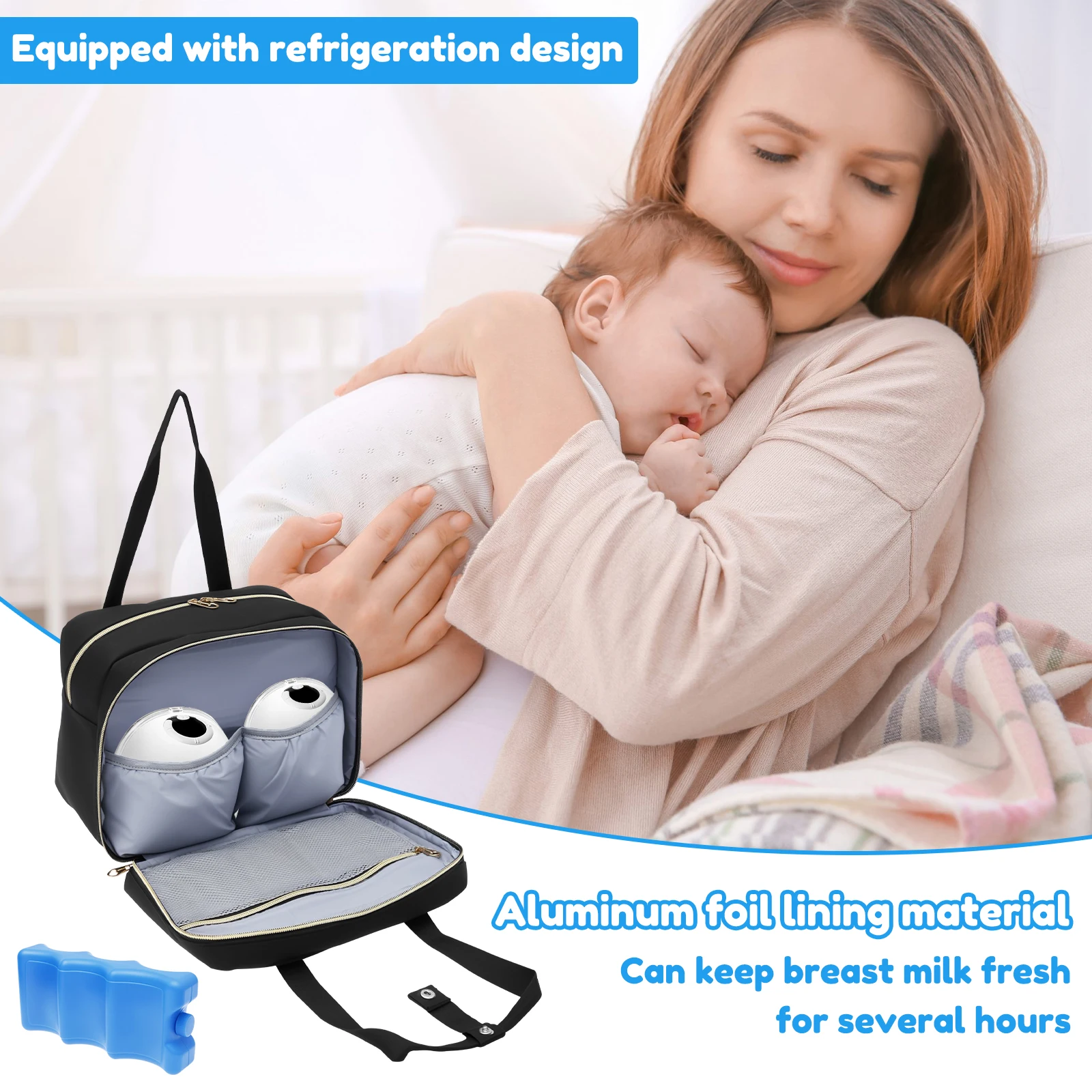 아이스팩과 방수 매트가 포함된 휴대용 모유 저장 가방, - Baby Food Warmer 리뷰 및 가격