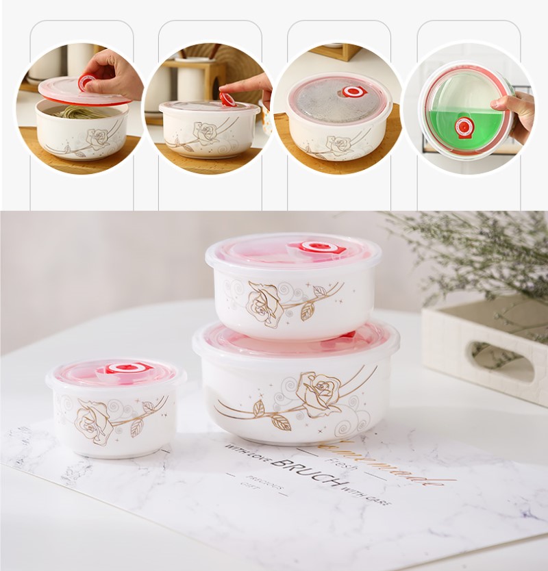 3 피스 세트, 고급 본 차이나 도시락 세트, 일본 스 - Baby Food Stuff 리뷰 및 가격